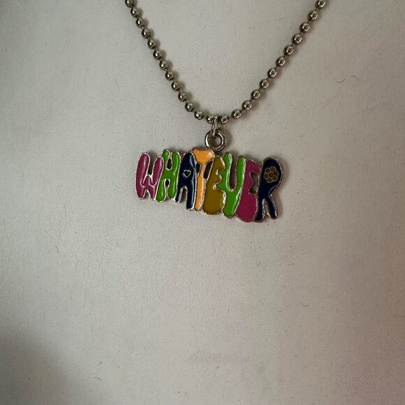 “WHATEVER” Necklace – Y2K Style, Colorful Enamel Pendant - Picture 5 of 5